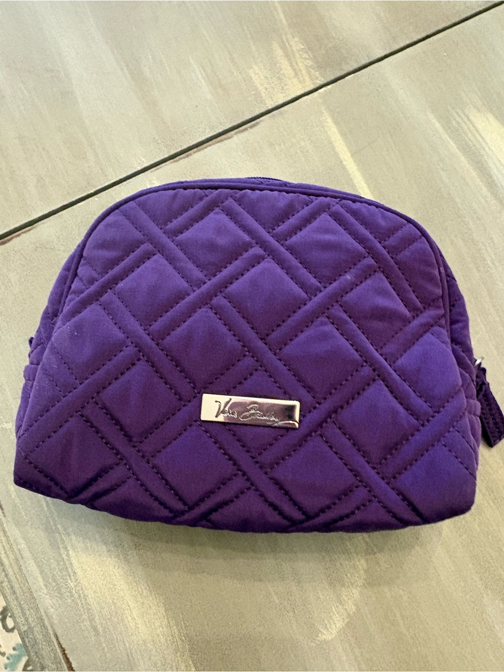 Vera Bradley Deep Purple Quilted Cosmetic Pouch
